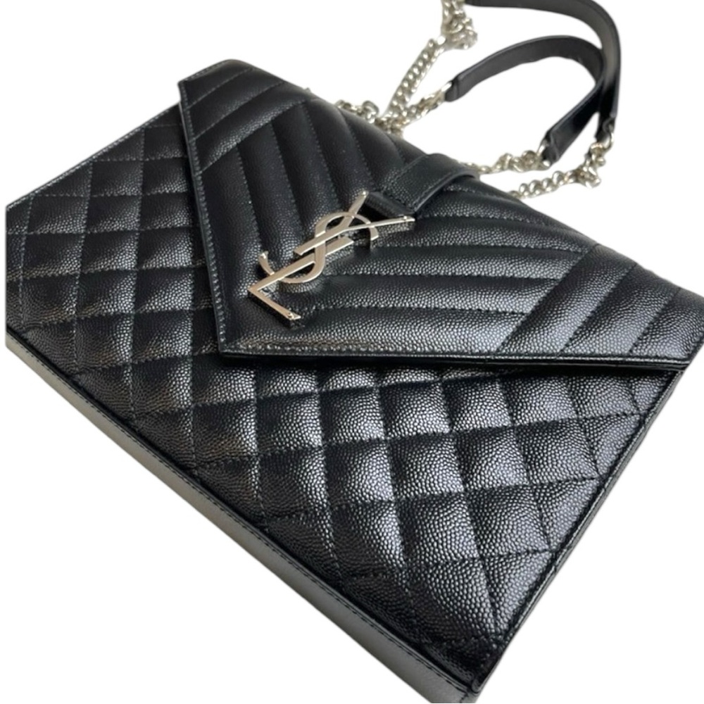 YSL Leather Handbag Chevron - Picture 8 of 9